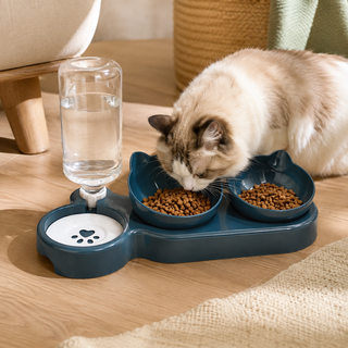 3-in-1 Cat Feeder & Automatic Water Dispenser