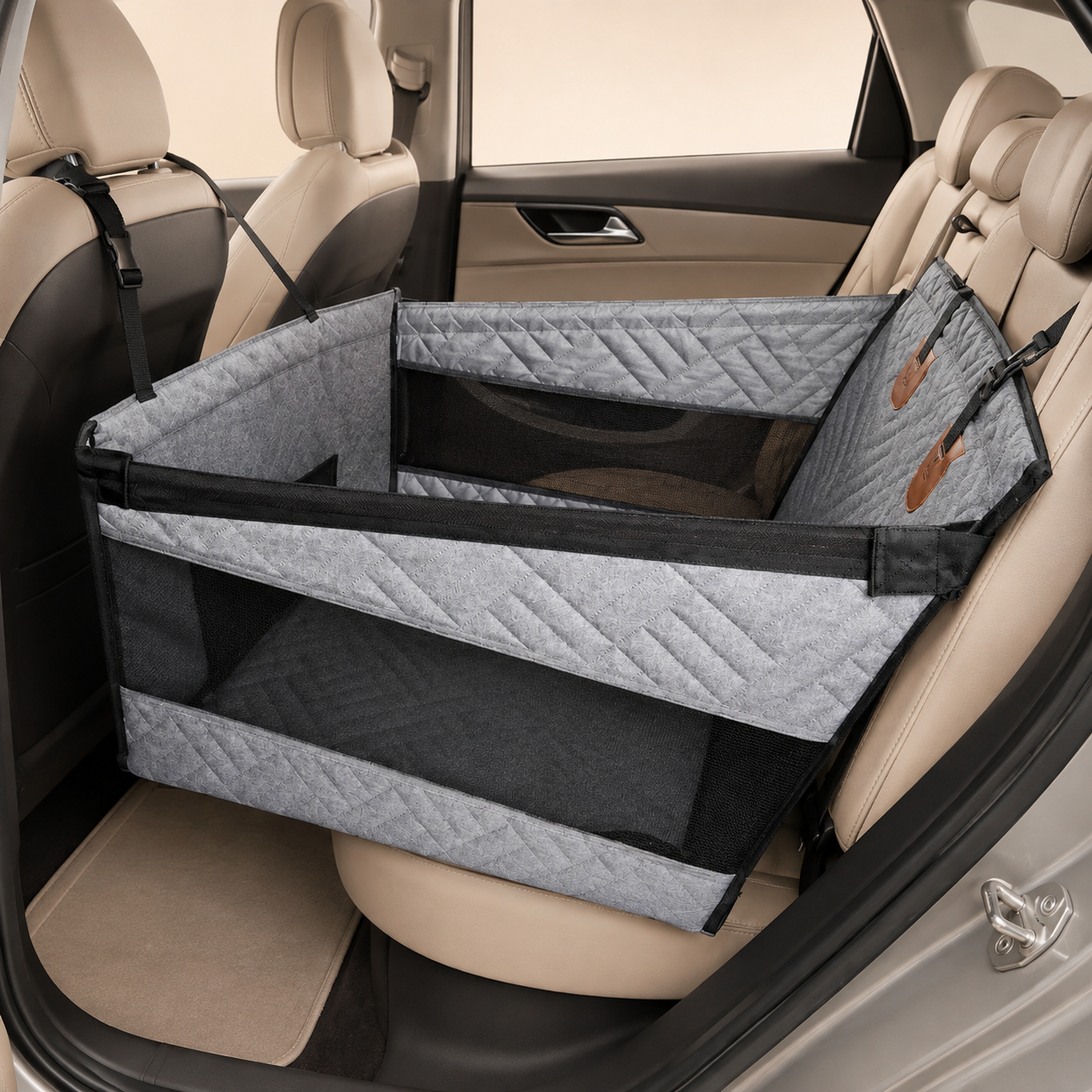 PetLovu Waterproof Dog Car Nest Bed & Back Seat Extender