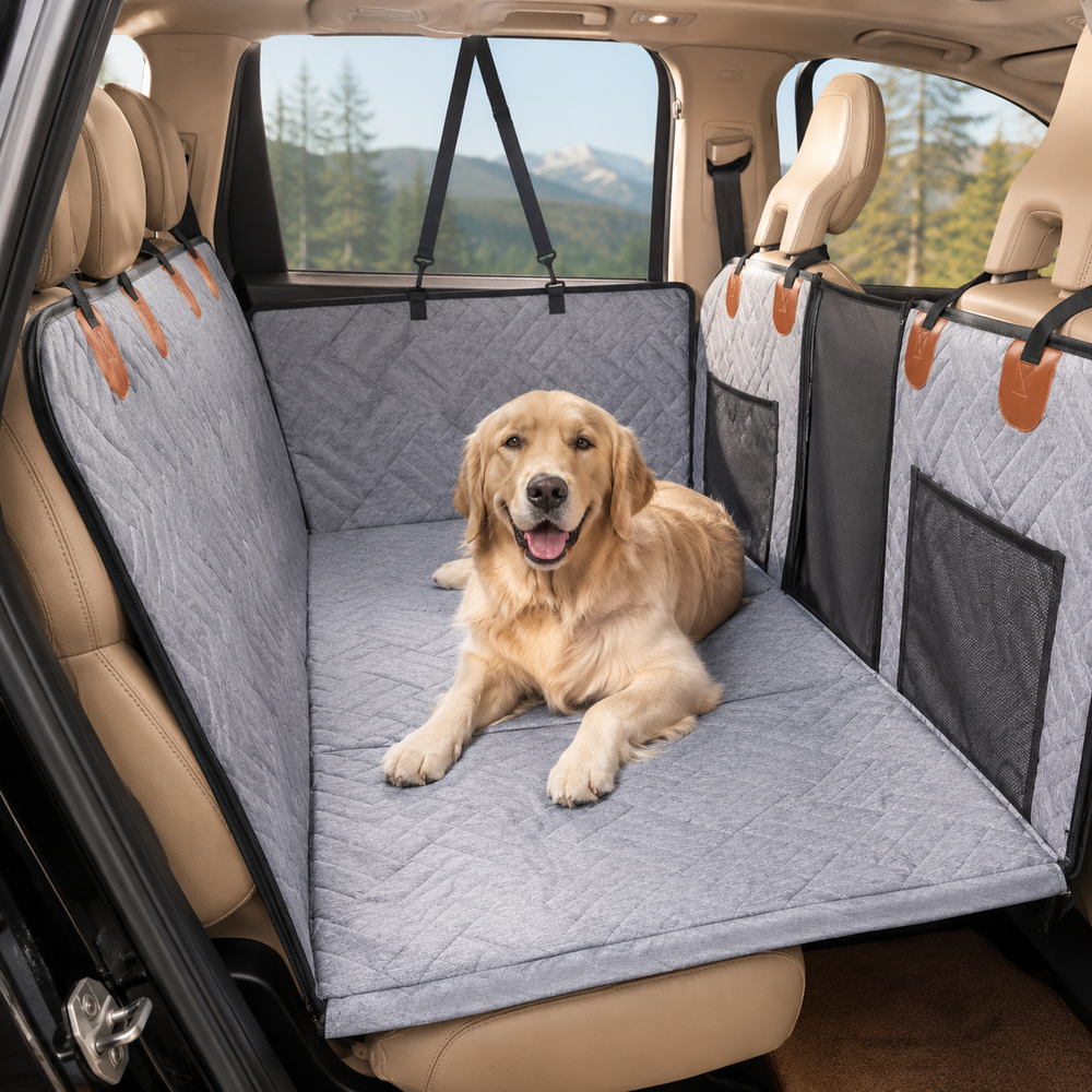 PetLovu Waterproof Dog Car Seat Cover & Travel Hammock