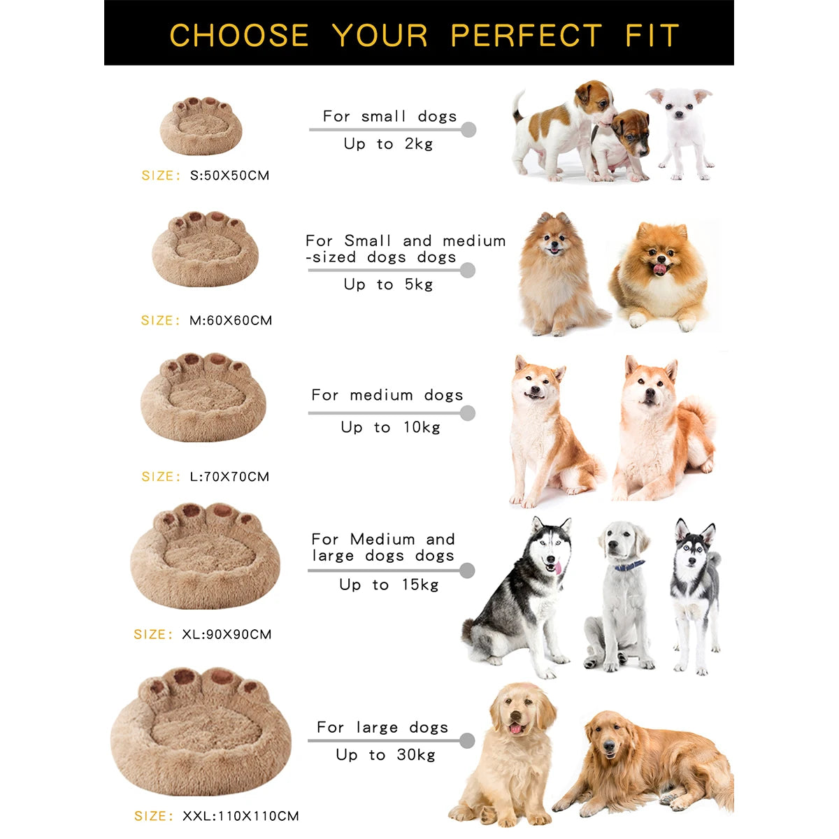 Fluffy warm round pet bed detail