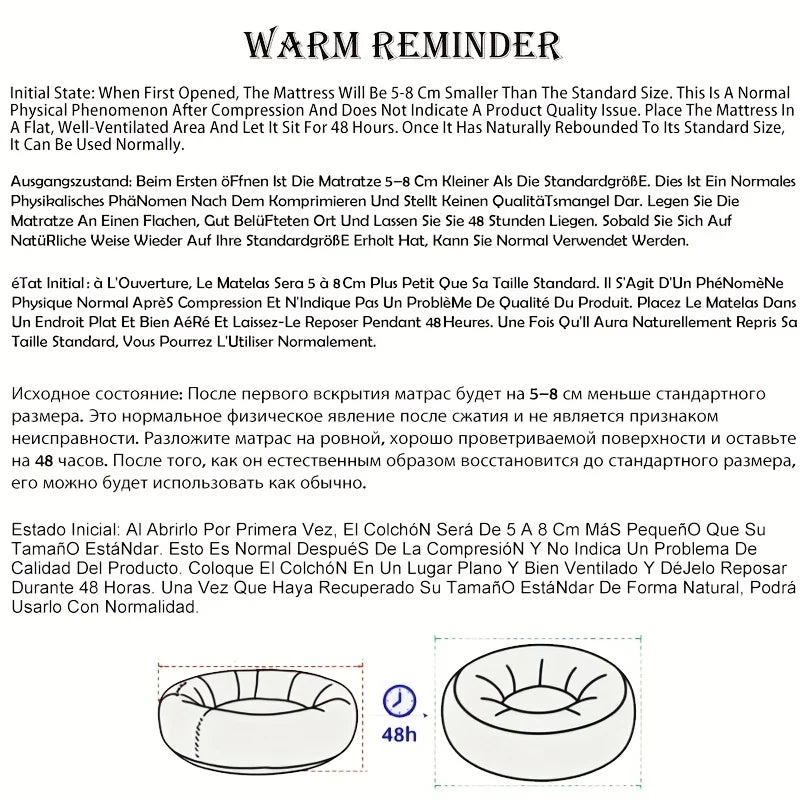 Warm oval pet bed with pet