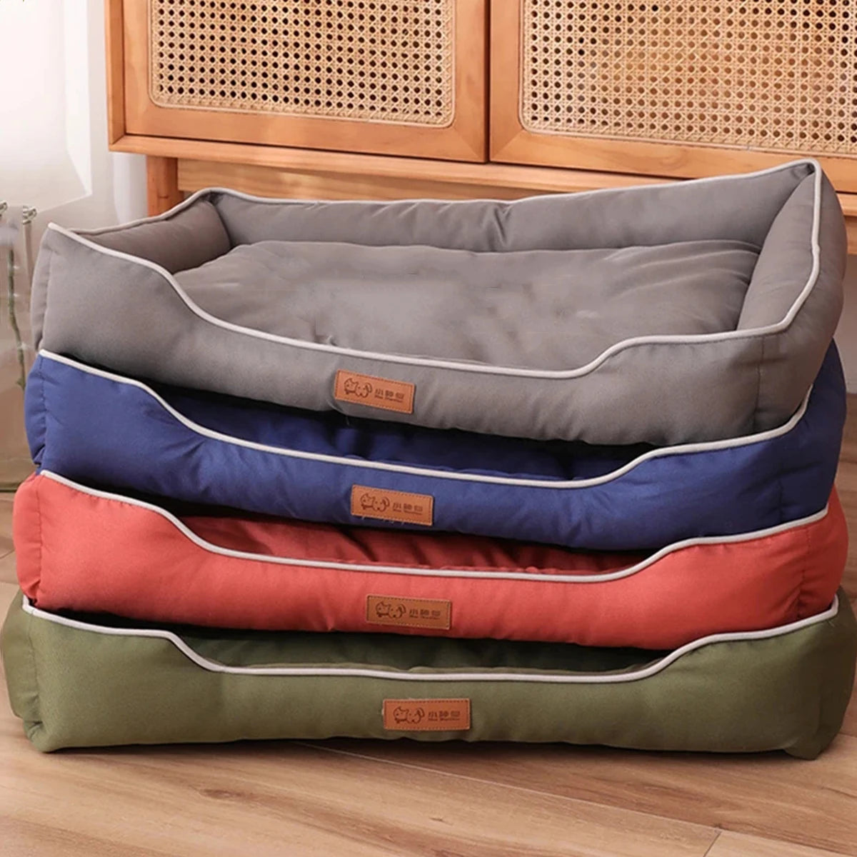 Waterproof square pet sofa bed gray