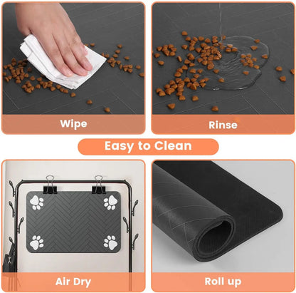 Waterproof pet feeding mat detail