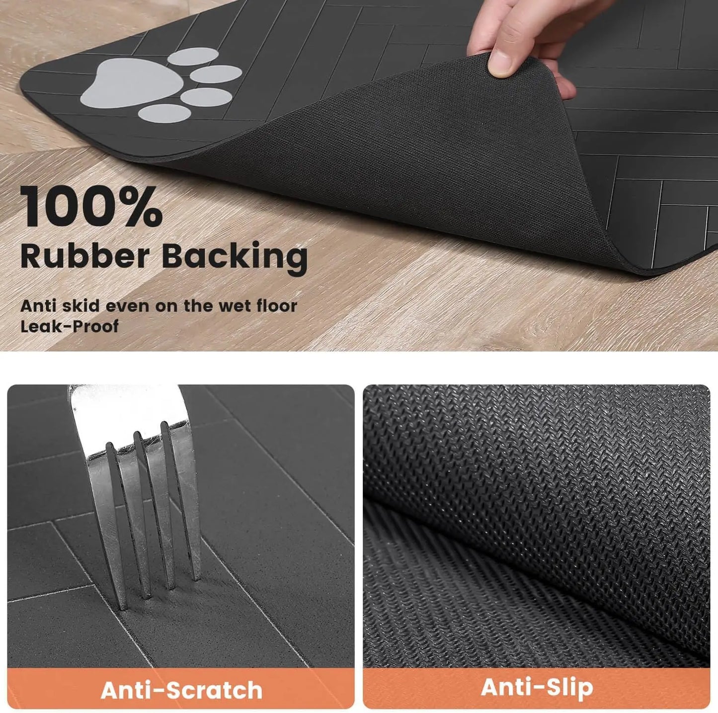 Waterproof pet feeding mat large