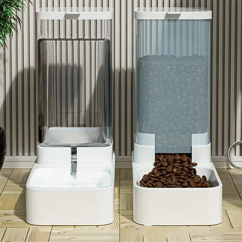 Automatic dog feeder in use