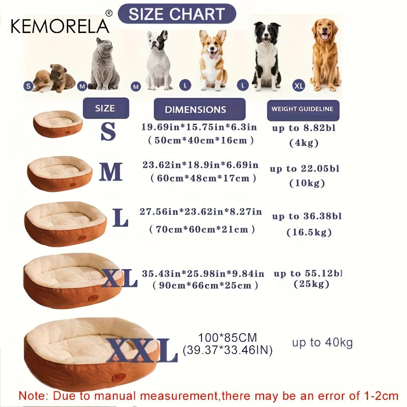 Warm oval pet bed detail