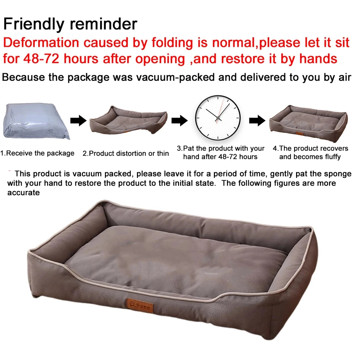 Waterproof square pet sofa bed blue
